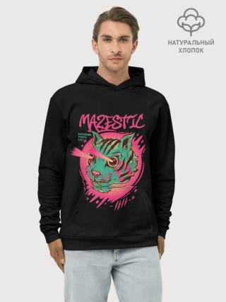 Худи мужской база хлопок / Кот Majestic