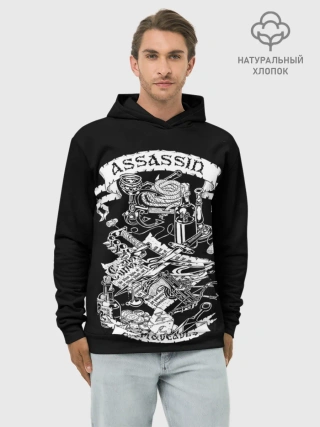 Худи мужской база хлопок / Assassin