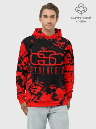 Худи мужской база хлопок / Stalker GSC red