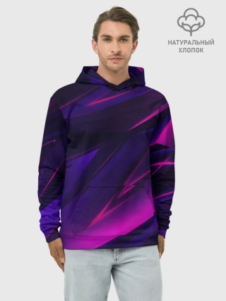 Худи мужской база хлопок / GEOMETRY STRIPES NEON