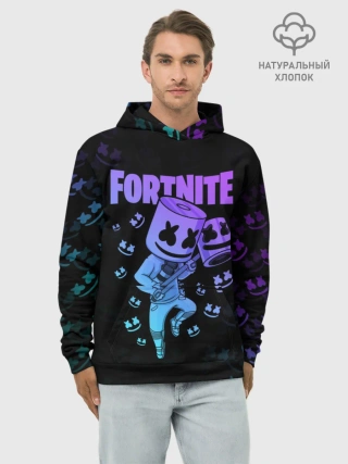 Худи мужской база хлопок / FORTNITE MARSHMELLO