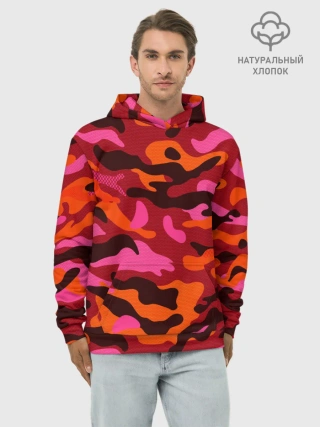 Худи мужской база хлопок / CAMOUFLAGE RED