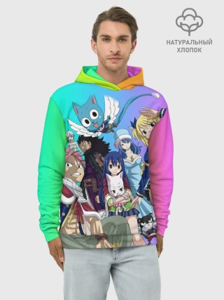 Худи мужской база хлопок / Fairy Tail rainbow