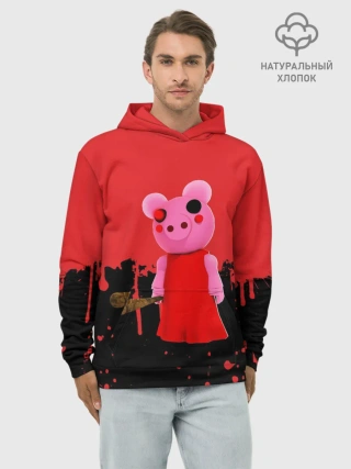 Худи мужской база хлопок / ROBLOX PIGGY - СВИНКА ПИГГИ