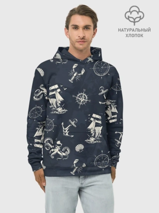 Худи мужской база хлопок / Nautical art