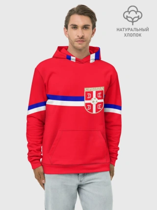 Худи мужской база хлопок / Сборная Сербии.