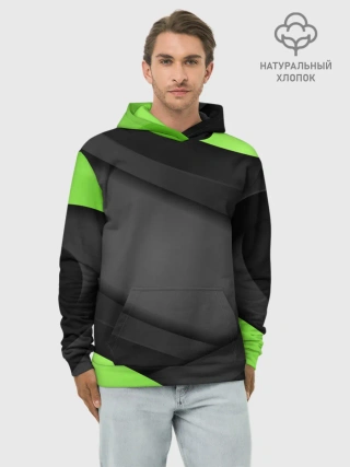 Худи мужской база хлопок / Green / Black