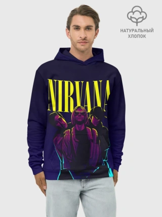 Худи мужской база хлопок / Nirvana Neon