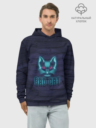 Худи мужской база хлопок / Bad cat