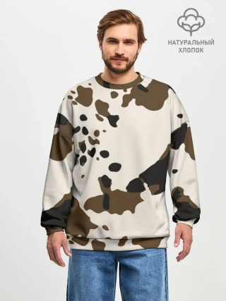Свитшот мужской оверсайз из хлопка / CowPrint
