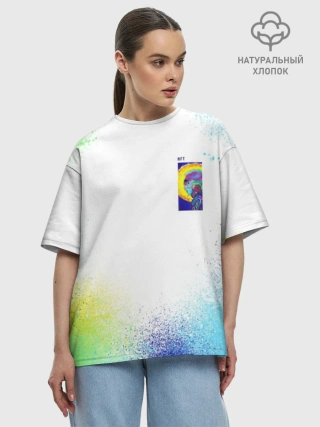 Футболка женская оверсайз из хлопка / 887_Spray