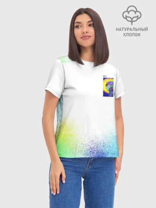 Женская базовая футболка хлопок / 887_Spray