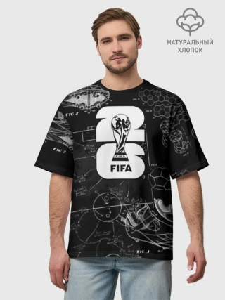 Футболка мужская оверсайз из хлопка / Fifa Black