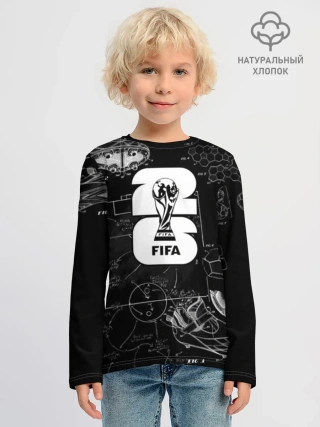 Лонгслив детский из хлопка / Fifa Black