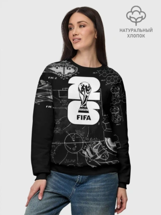 Свитшот женский базовый из хлопка / Fifa Black
