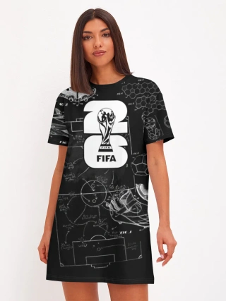 Платье женское из хлопка / Fifa Black