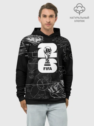 Худи мужской база хлопок / Fifa Black