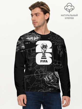 Лонгслив мужской из хлопка / Fifa Black