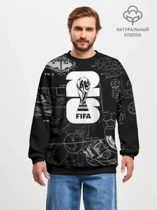 Свитшот мужской оверсайз из хлопка / Fifa Black