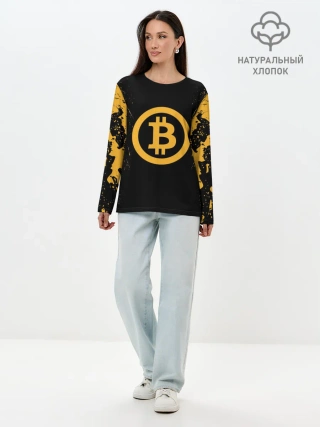 Лонгслив женский. Хлопок / БИТКОИН | BITCOIN