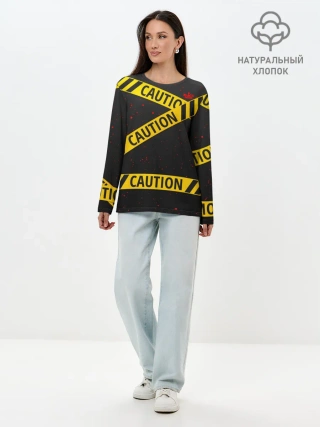 Лонгслив женский. Хлопок / Caution Style
