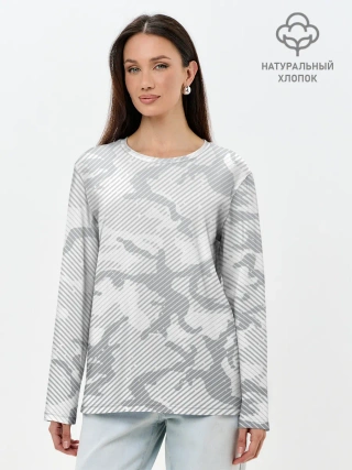 Лонгслив женский. Хлопок / Lite Camouflage Lines