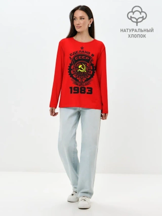 Лонгслив женский. Хлопок / Сделано в СССР 1983