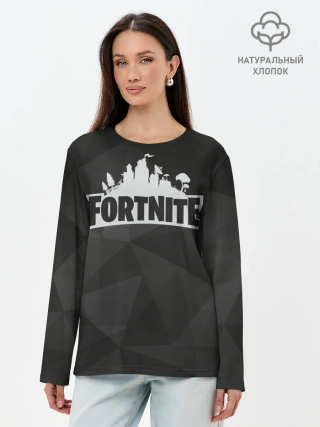 Лонгслив женский. Хлопок / Fortnite Black Abstract