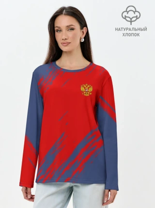 Лонгслив женский. Хлопок / RUSSIA SPORT