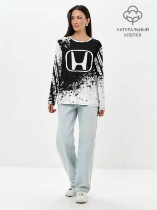 Лонгслив женский. Хлопок / Honda abstract sport