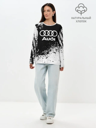Лонгслив женский. Хлопок / Audi abstract sport