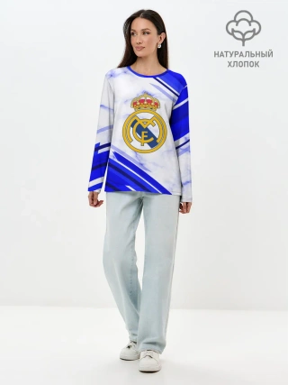 Лонгслив женский. Хлопок / Real Madrid