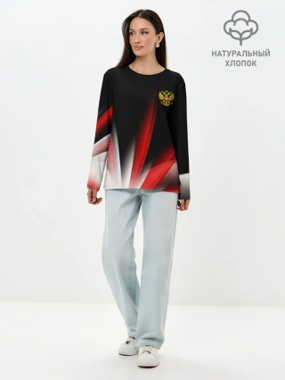 Лонгслив женский. Хлопок / Russia sport collection