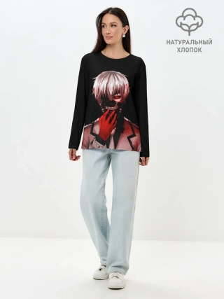 Лонгслив женский. Хлопок / Ken Kaneki в крови