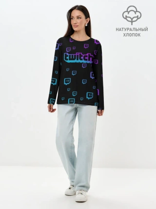 Лонгслив женский. Хлопок / Twitch