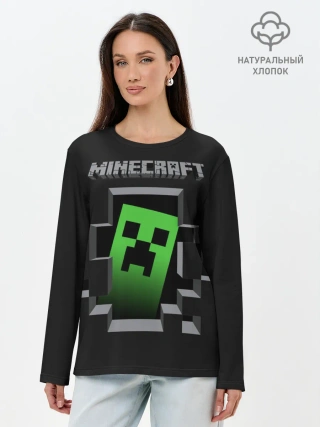 Лонгслив женский. Хлопок / Minecraft