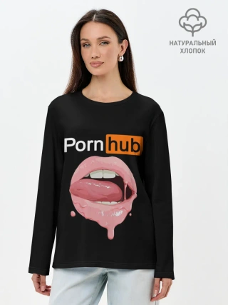 Лонгслив женский. Хлопок / PORN HUB