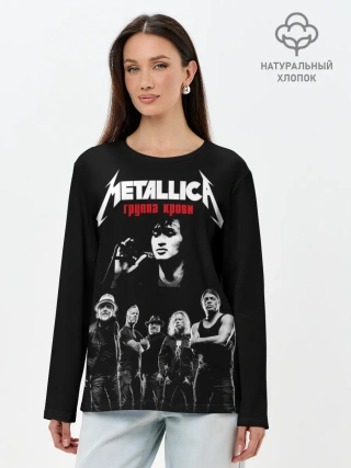 Лонгслив женский. Хлопок / Metallica Группа крови