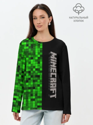 Лонгслив женский. Хлопок / MINECRAFT