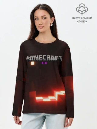Лонгслив женский. Хлопок / MINECRAFT