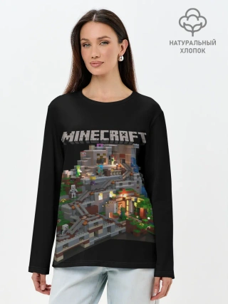 Лонгслив женский. Хлопок / MINECRAFT