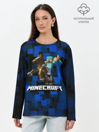 Лонгслив женский. Хлопок / Minecraft / Майнкрафт