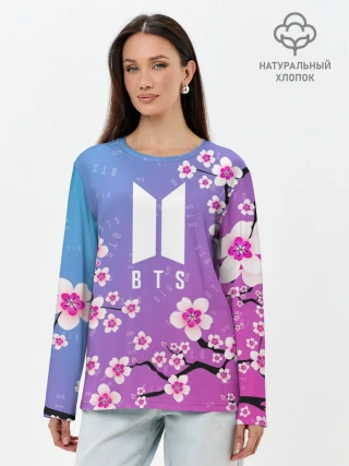 Лонгслив женский. Хлопок / BTS