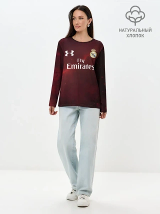 Лонгслив женский. Хлопок / Real Madrid