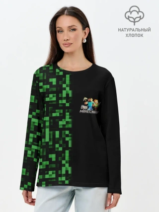 Лонгслив женский. Хлопок / MINECRAFT