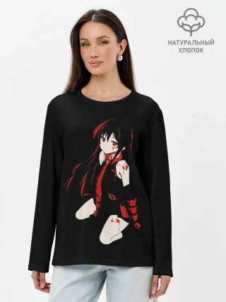Лонгслив женский. Хлопок / Anime Girl red