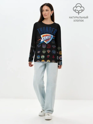 Лонгслив женский. Хлопок / Oklahoma City Thunder