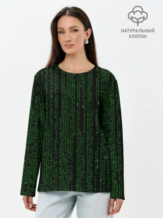 Лонгслив женский. Хлопок / Матрица