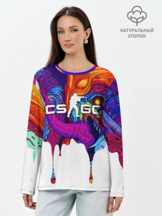 Лонгслив женский. Хлопок / CS GO HYPER BEAST
