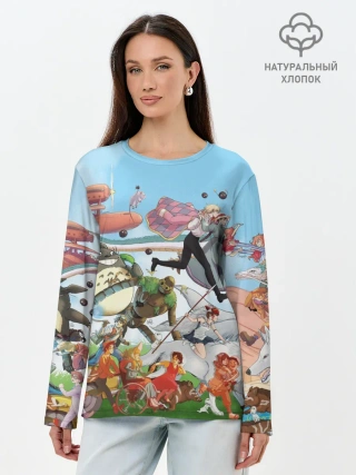 Лонгслив женский. Хлопок / Studio Ghibli